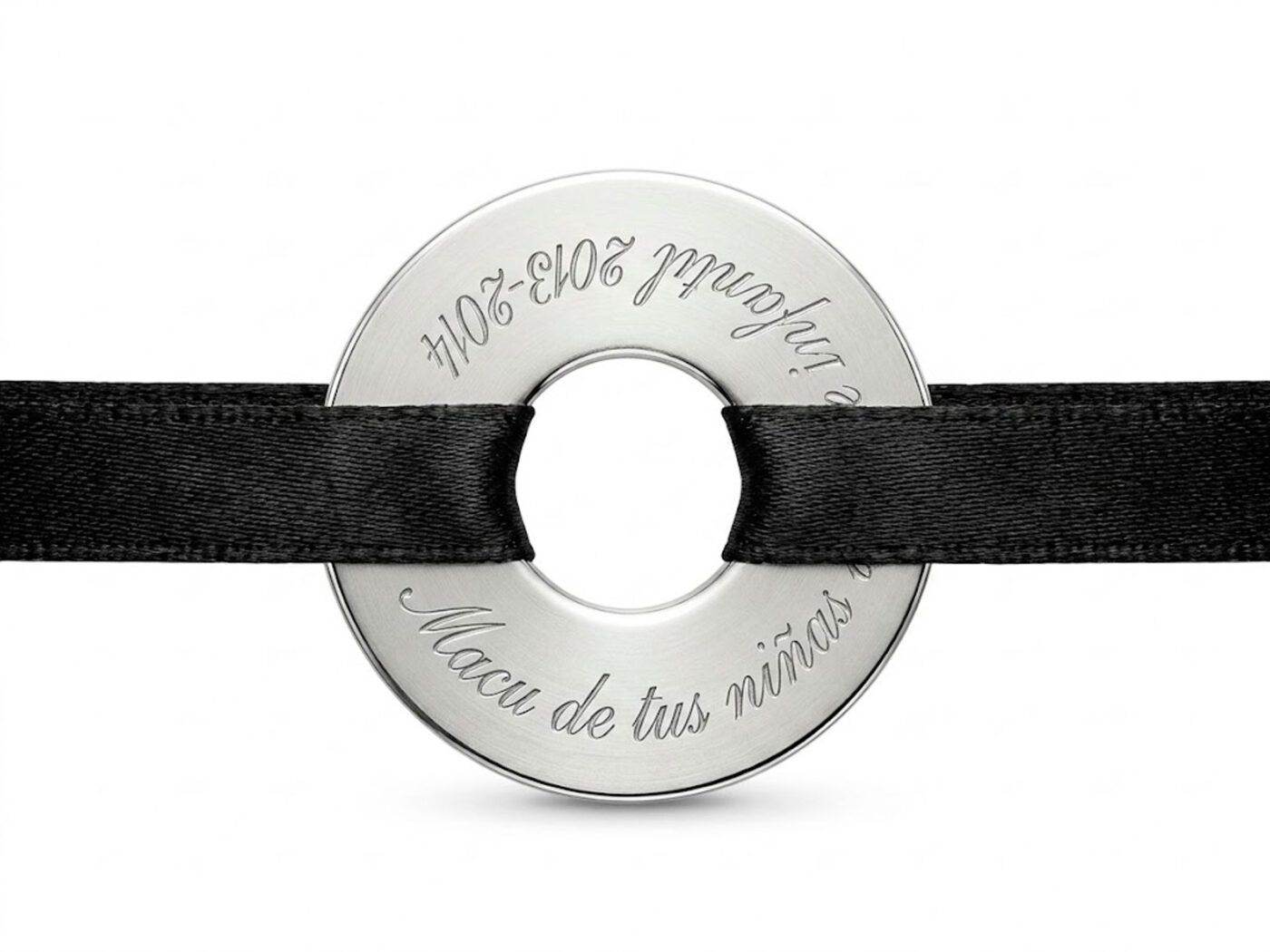 Pulsera personalizada disco plata