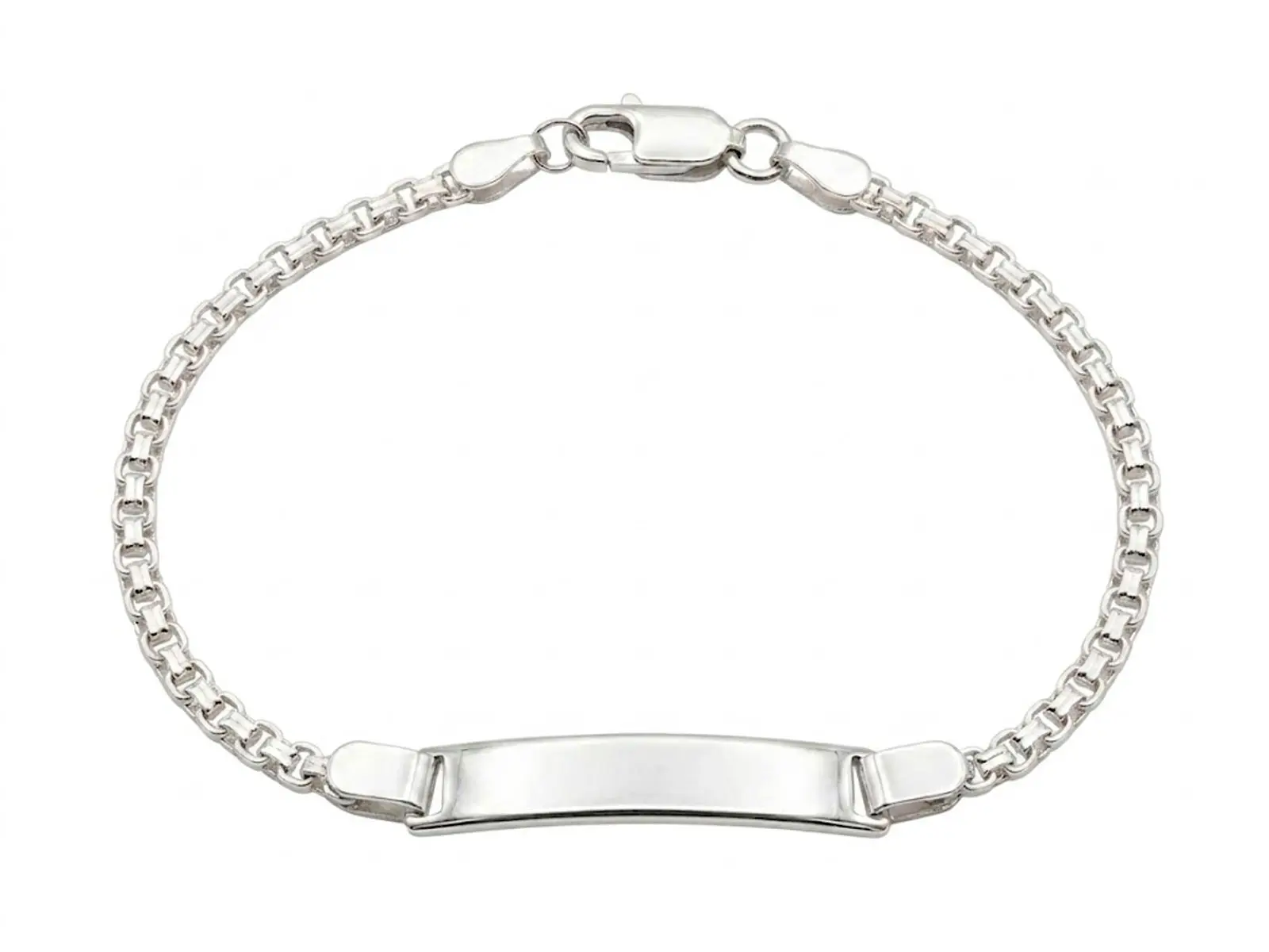 Pulsera plata Bismark placa