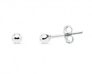 Pendientes bola plata