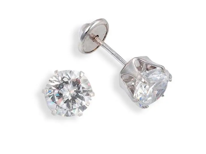 Pendientes de plata 6 garras con circonita central