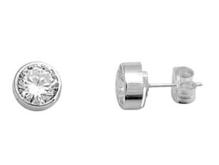 Pendientes plata chatón 5mm