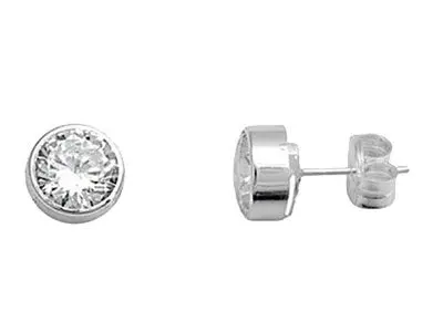 Pendientes plata chatón 5mm