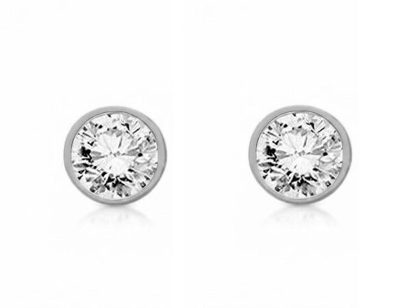 Pendientes plata chatón 5mm