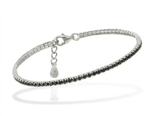 Pulsera plata circonitas negras