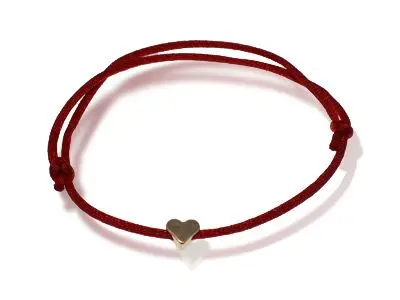 Pulsera roja hilo corazon