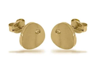 Pendientes oro redondos circonita