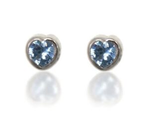 Pendientes plata corazón azul