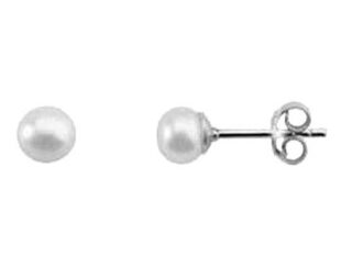 Pendientes plata perla 5mm