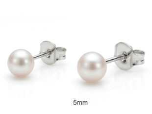 Pendientes plata perla 5mm