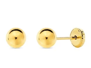 Pendientes bola oro 6mm
