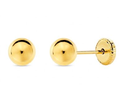 Pendientes bola oro 6mm