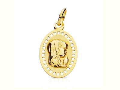 Medalla oro oval virgen