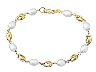 Pulsera oro perlas comunión