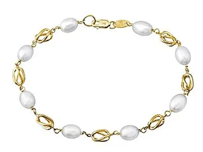 Pulsera oro perlas comunión