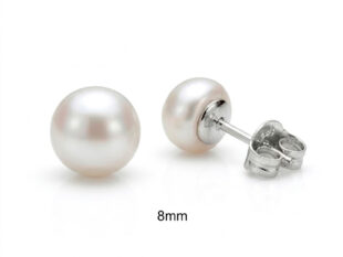 Pendientes plata perla 8mm