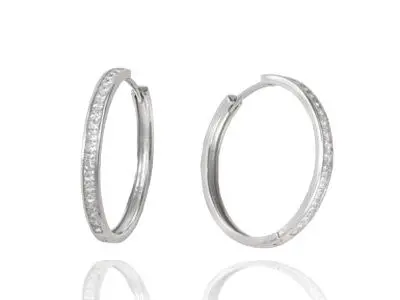Pendientes plata circonitas aros