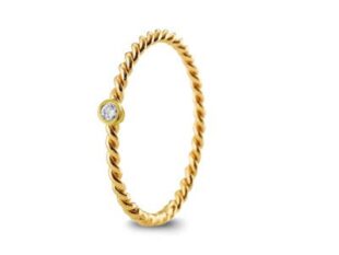 Anillo trenzado oro chatón