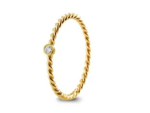 Anillo trenzado oro chatón