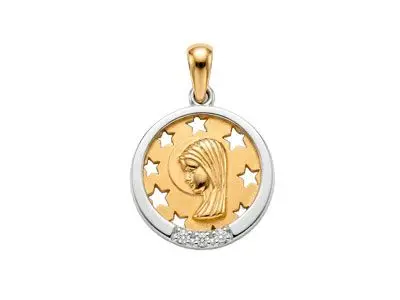 Medalla bicolor virgen niña