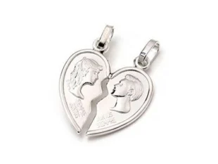 Colgante plata corazón partido