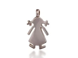 Colgante plata niña coletas
