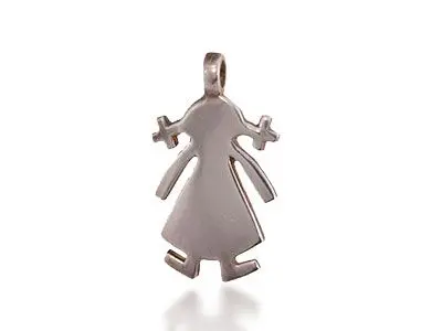 Colgante plata niña coletas