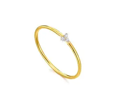 Anillo oro trio circonitas