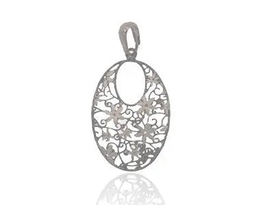 Colgante plata oval calado