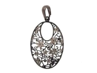 Colgante oval plata vieja