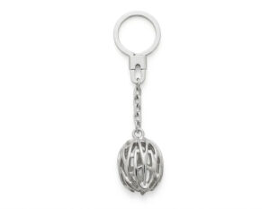 Llavero casco bici plata