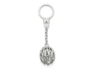 Llavero casco bici plata