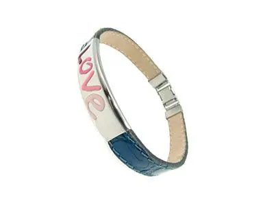 Pulsera cuero acero LOVE