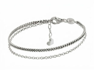 Pulsera doble cadena plata