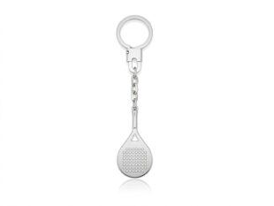 Llavero plata raqueta pádel