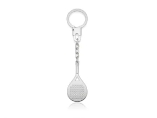 Llavero plata raqueta pádel