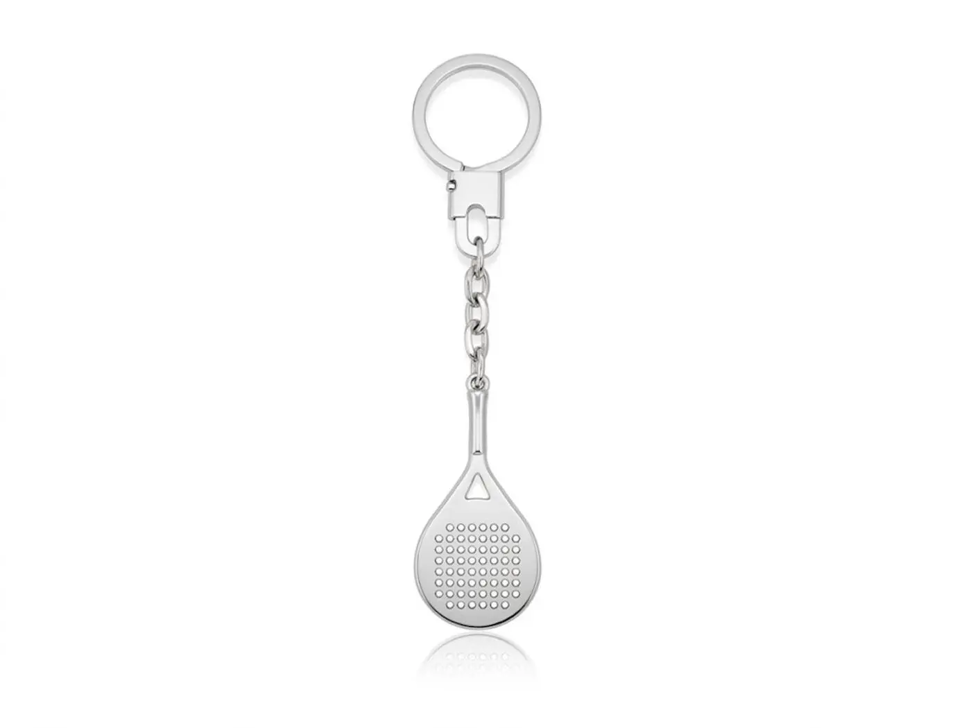 Llavero plata raqueta pádel