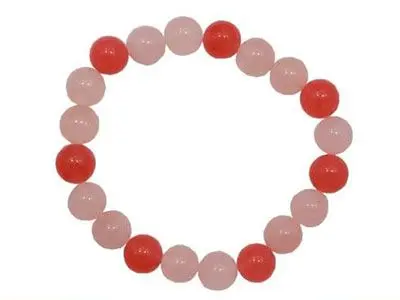 Pulsera elástica bolas rosa