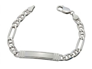 Pulsera identidad ancla plata