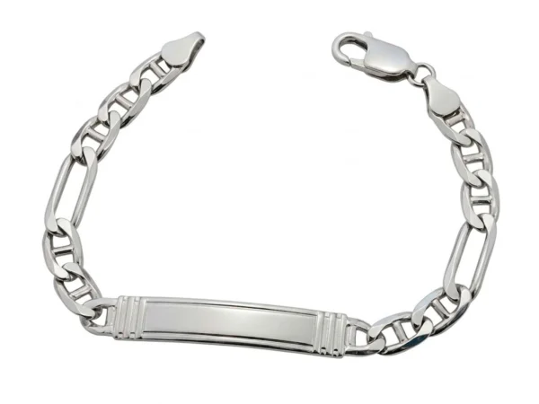 Pulsera identidad ancla plata