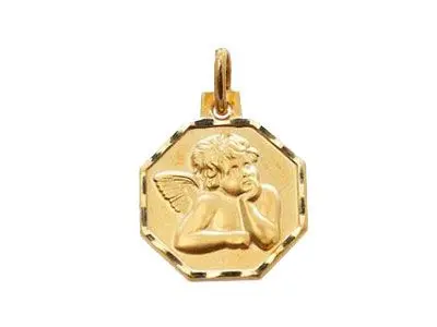 Medalla Ángel oro octogonal