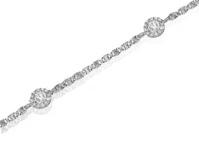 Pulsera oro blanco rosetones
