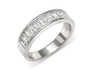 Anillo plata circonitas baguette