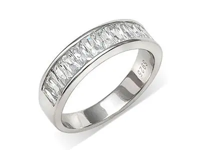 Anillo plata circonitas baguette