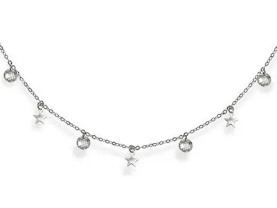 Gargantilla plata estrellas circonitas