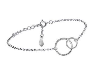 Pulsera plata aros entrelazados