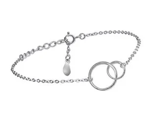 Pulsera plata aros entrelazados