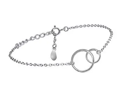 Pulsera plata aros entrelazados