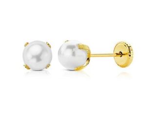 Pendientes perla 6mm garras