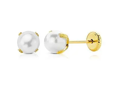 Pendientes perla 6mm garras