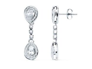Pendientes oro novia largos